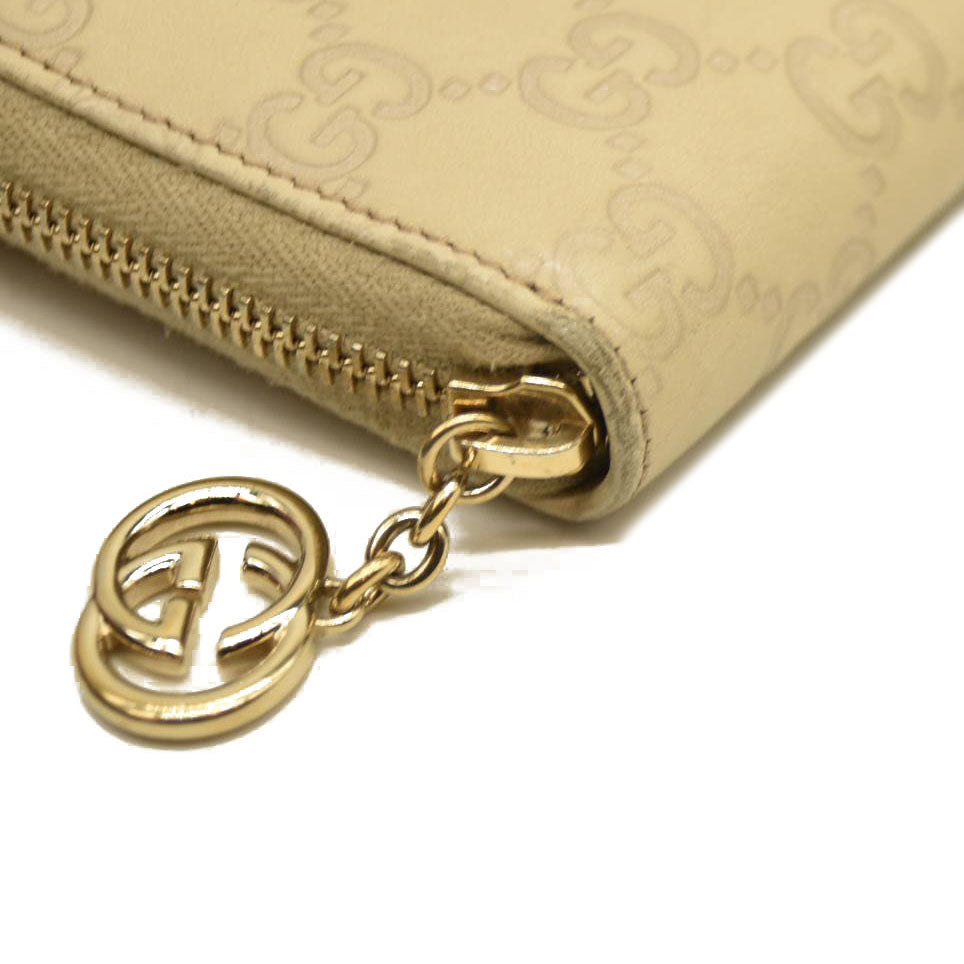 Gucci  Guccissima Large Twins Zip Around Off White $660