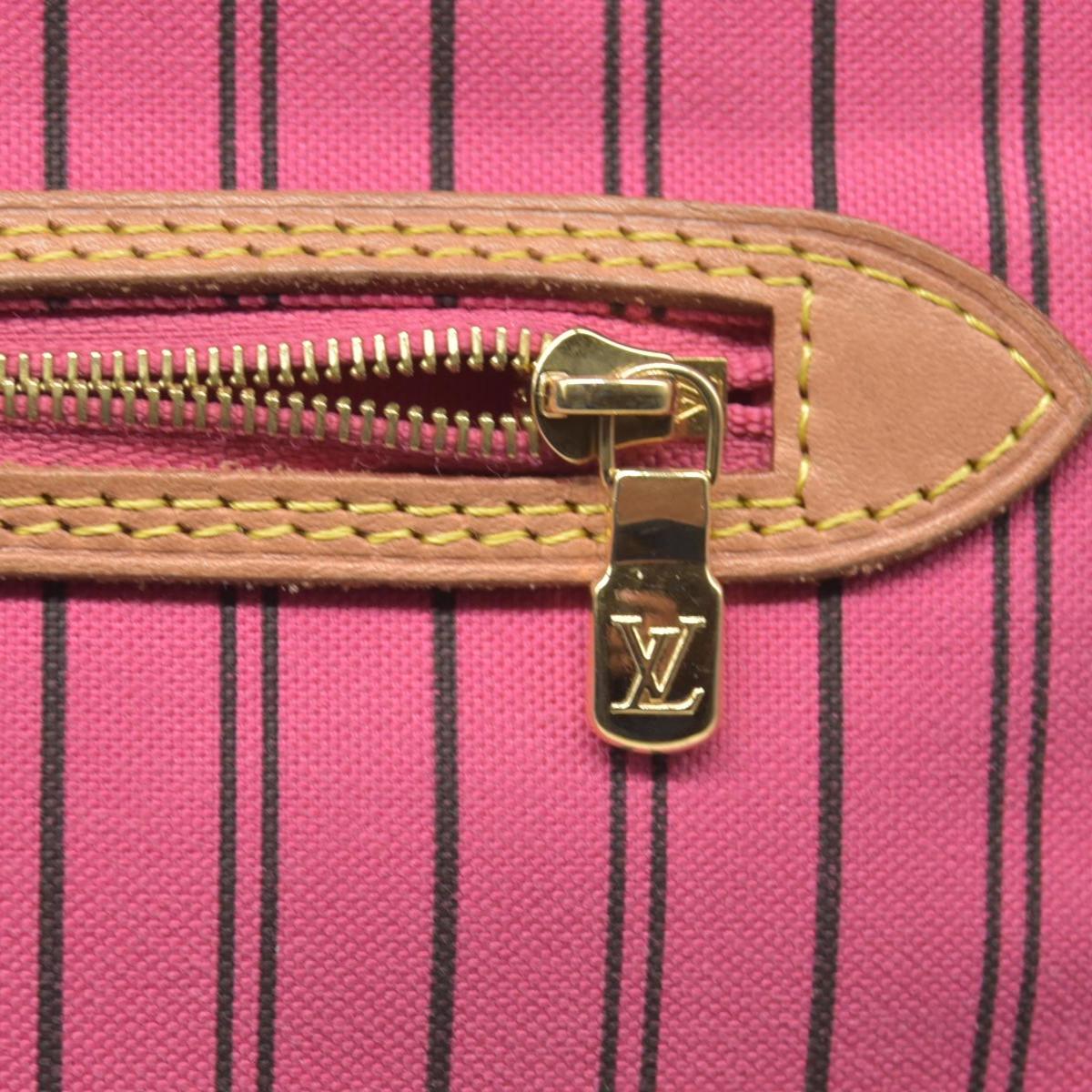 $2450 Louis Vuitton REVERSIBLE Neverfull Bandoulière Inside Out MM Rose Pondichery