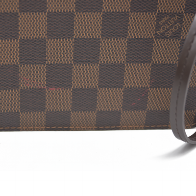 Louis Vuitton  Damier Ebene Neverfull MM Pochette Rose Ballerine Wristlet AR4186