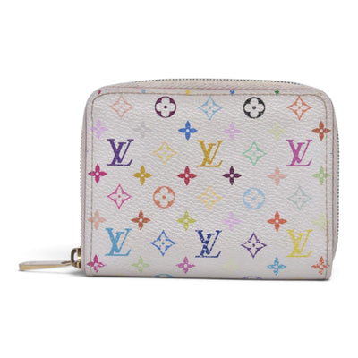 $520 2008 LOUIS VUITTON Monogram Multicolore White Zippy Coin Purse TH0098 CONSIGNMENT 10021514