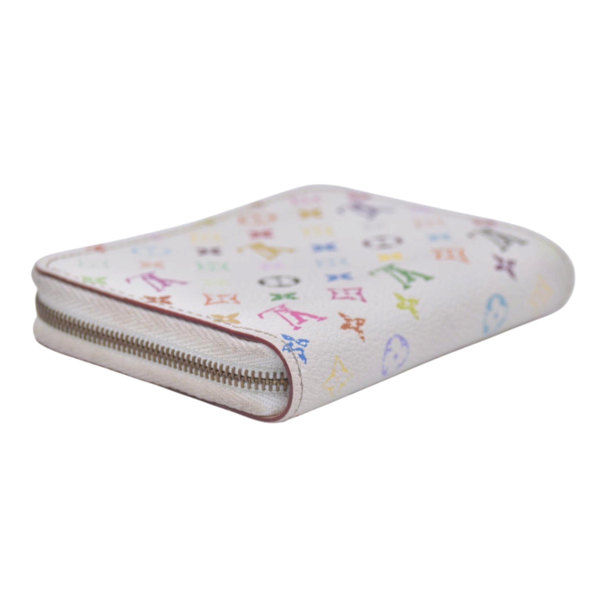 $520 2008 LOUIS VUITTON Monogram Multicolore White Zippy Coin Purse TH0098 CONSIGNMENT 10021514