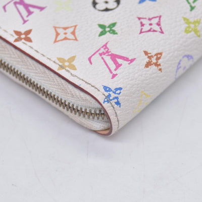 $520 2008 LOUIS VUITTON Monogram Multicolore White Zippy Coin Purse TH0098 CONSIGNMENT 10021514