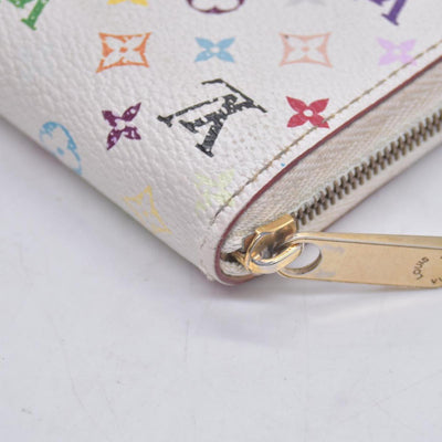 $520 2008 LOUIS VUITTON Monogram Multicolore White Zippy Coin Purse TH0098 CONSIGNMENT 10021514