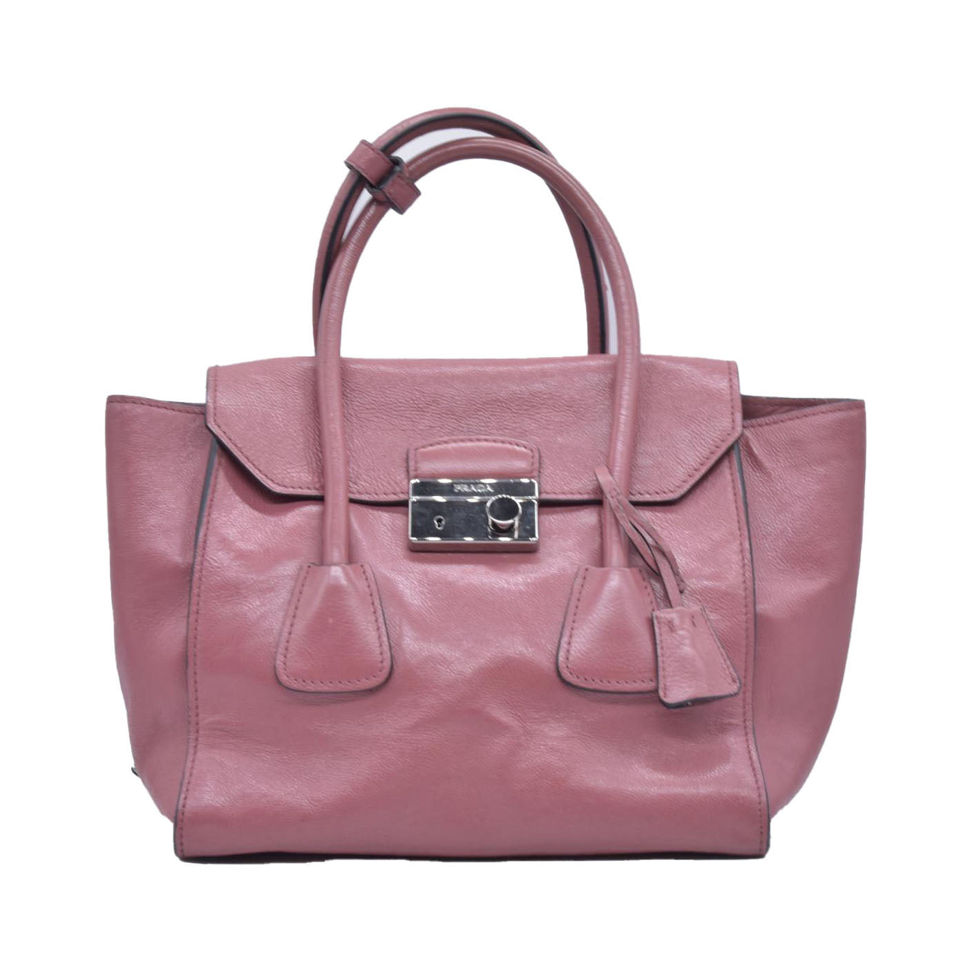 $1595 Prada Vitello Daino Leather Sound Rosso CONSIGNMENT