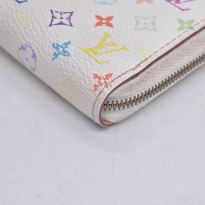 $520 2008 LOUIS VUITTON Monogram Multicolore White Zippy Coin Purse TH0098 CONSIGNMENT 10021514