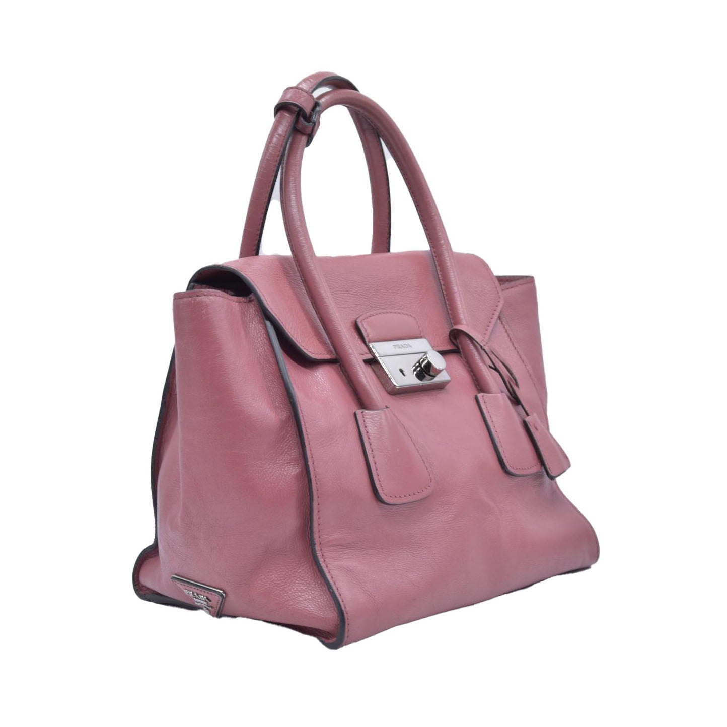 $1595 Prada Vitello Daino Leather Sound Rosso CONSIGNMENT