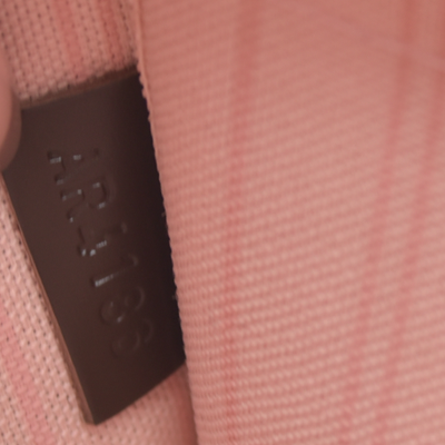 Louis Vuitton  Damier Ebene Neverfull MM Pochette Rose Ballerine Wristlet AR4186