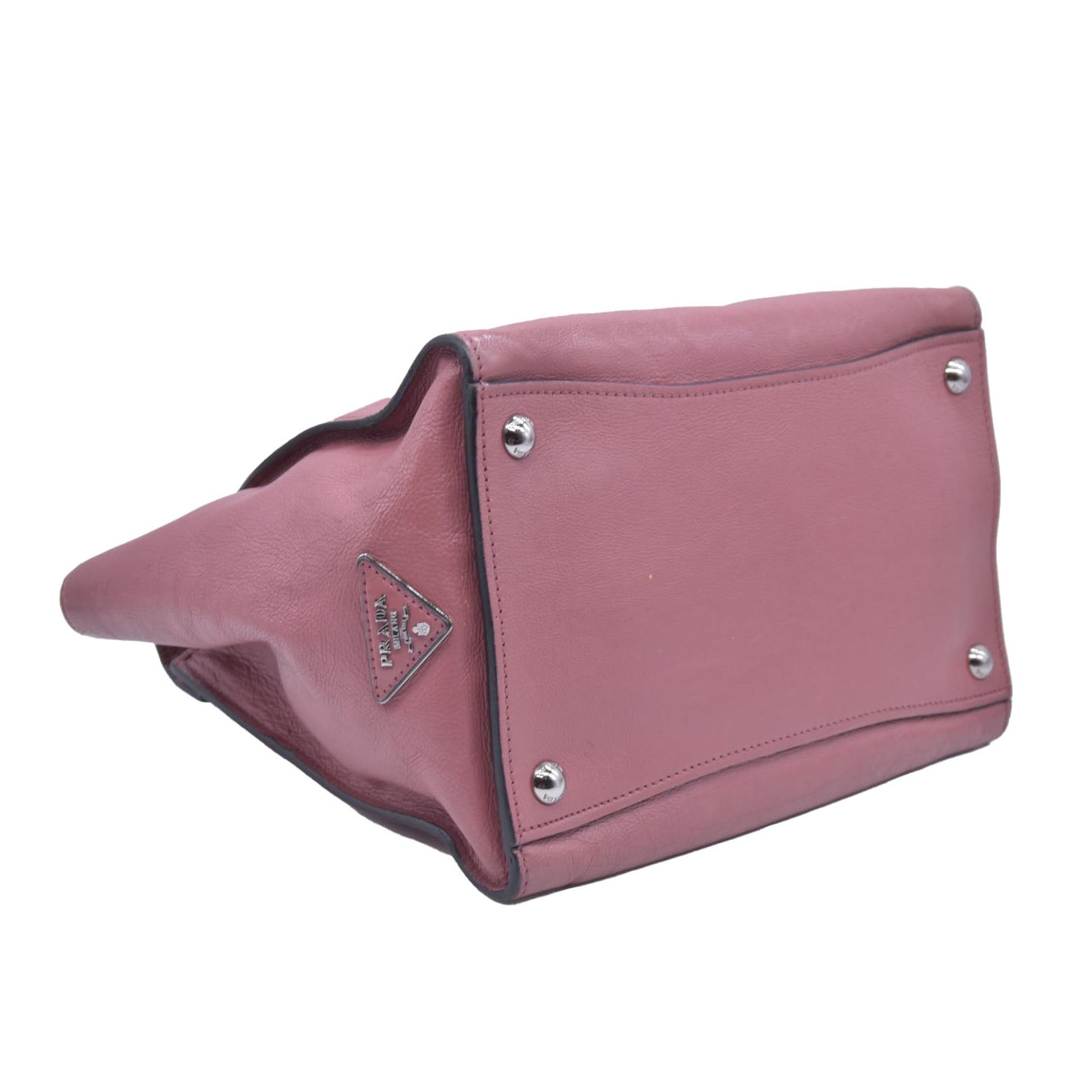 $1595 Prada Vitello Daino Leather Sound Rosso CONSIGNMENT