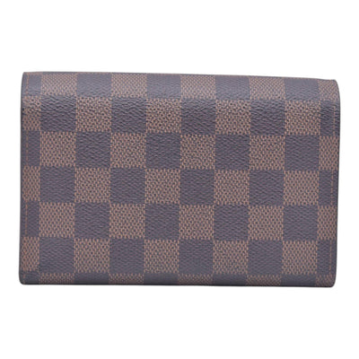 $680 LOUIS VUITTON Damier Ebene Portefeuille Trevi Compact Wallet Brown CONSIGNMENT 10021510
