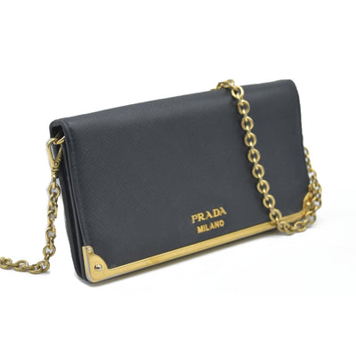 AUCTION $1450 Prada Saffiano Mini Cahier Crossbody Bag Black