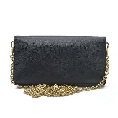 AUCTION $1450 Prada Saffiano Mini Cahier Crossbody Bag Black