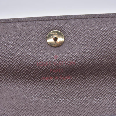 $680 LOUIS VUITTON Damier Ebene Portefeuille Trevi Compact Wallet Brown CONSIGNMENT 10021510