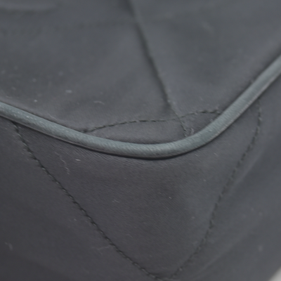 Chanel Chanel Vintage Black Quilted Satin CC Tassel Shoulder Bag