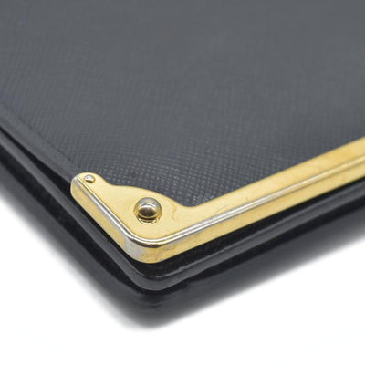 AUCTION $1450 Prada Saffiano Mini Cahier Crossbody Bag Black