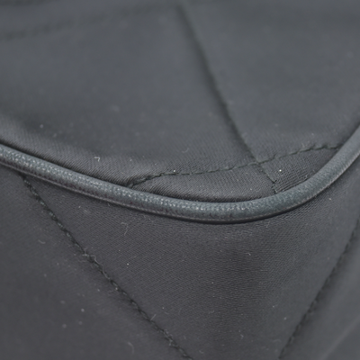 Chanel Chanel Vintage Black Quilted Satin CC Tassel Shoulder Bag