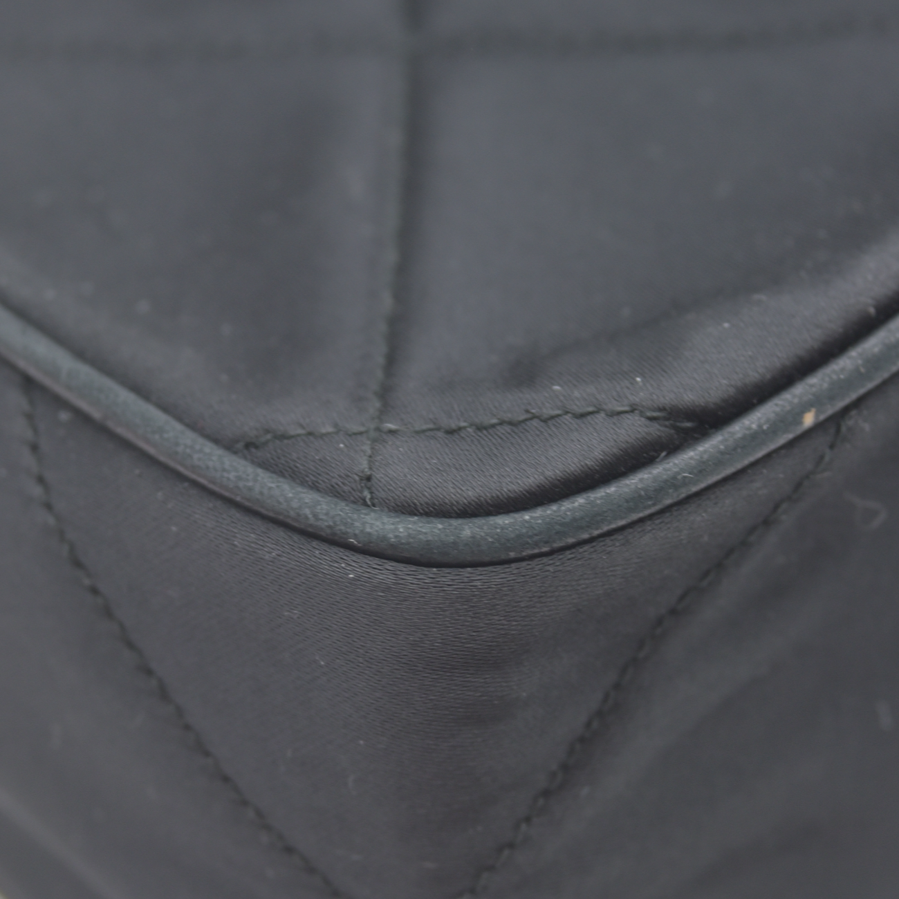 Chanel Chanel Vintage Black Quilted Satin CC Tassel Shoulder Bag