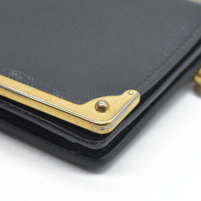 AUCTION $1450 Prada Saffiano Mini Cahier Crossbody Bag Black