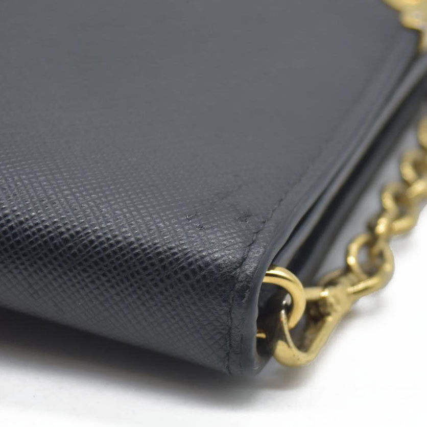 AUCTION $1450 Prada Saffiano Mini Cahier Crossbody Bag Black