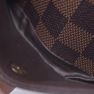 $680 LOUIS VUITTON Damier Ebene Portefeuille Trevi Compact Wallet Brown CONSIGNMENT 10021510