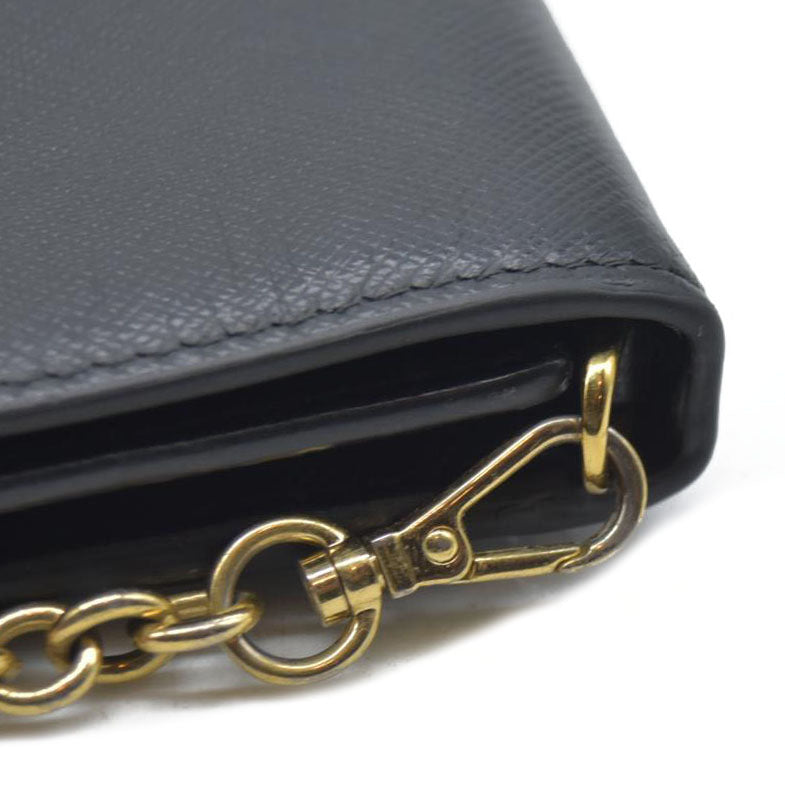 AUCTION $1450 Prada Saffiano Mini Cahier Crossbody Bag Black