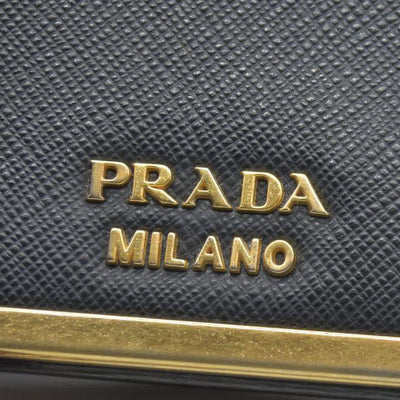 AUCTION $1450 Prada Saffiano Mini Cahier Crossbody Bag Black