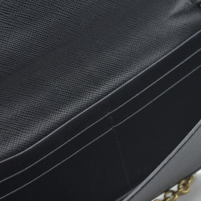 AUCTION $1450 Prada Saffiano Mini Cahier Crossbody Bag Black