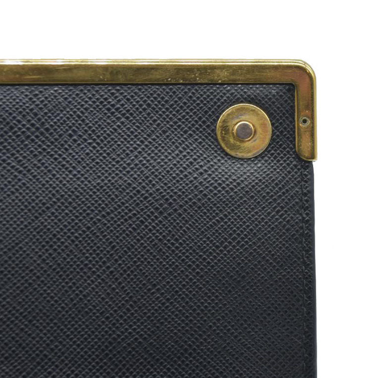 AUCTION $1450 Prada Saffiano Mini Cahier Crossbody Bag Black