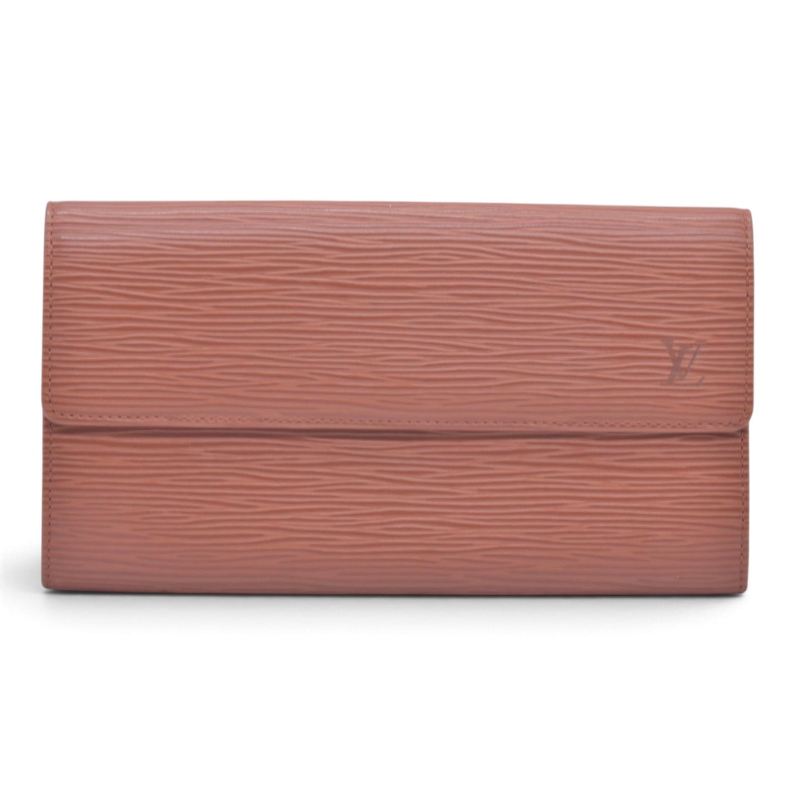 $680 LOUIS VUITTON Epi Leather Porte-Feuille Long Wallet Cognac CONSIGNMENT 10021509