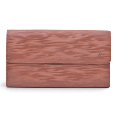 $680 LOUIS VUITTON Epi Leather Porte-Feuille Long Wallet Cognac CONSIGNMENT 10021509