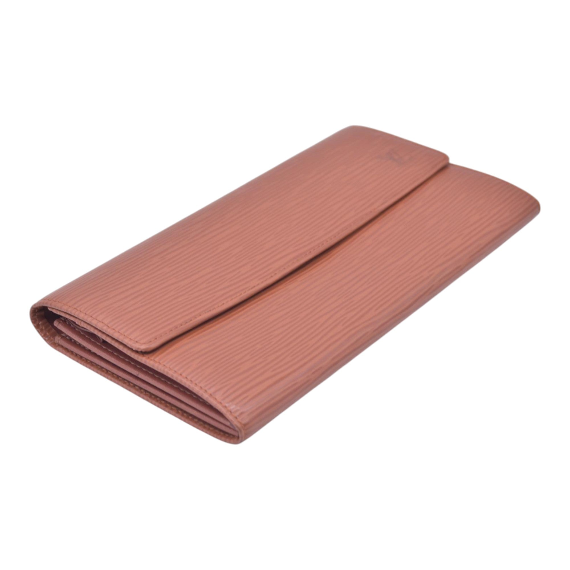 $680 LOUIS VUITTON Epi Leather Porte-Feuille Long Wallet Cognac CONSIGNMENT 10021509