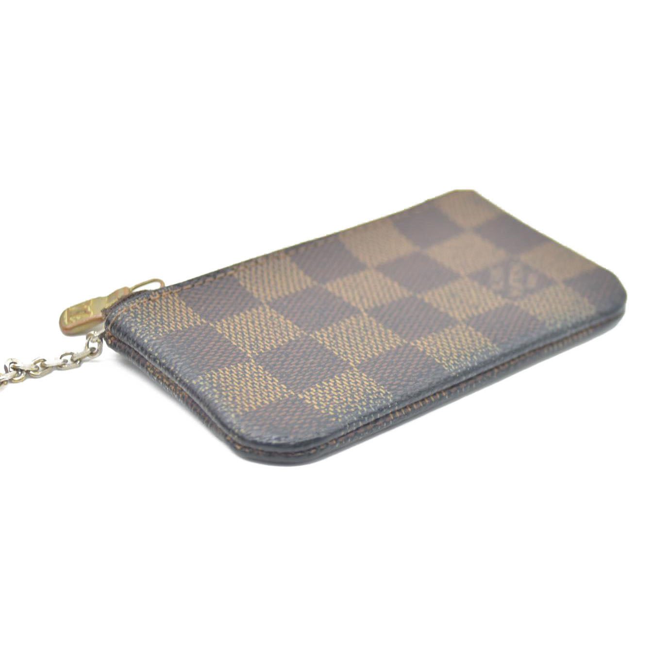 Louis Vuitton Damier Pochette Cles Wallet Coin Purse Brown CA0037