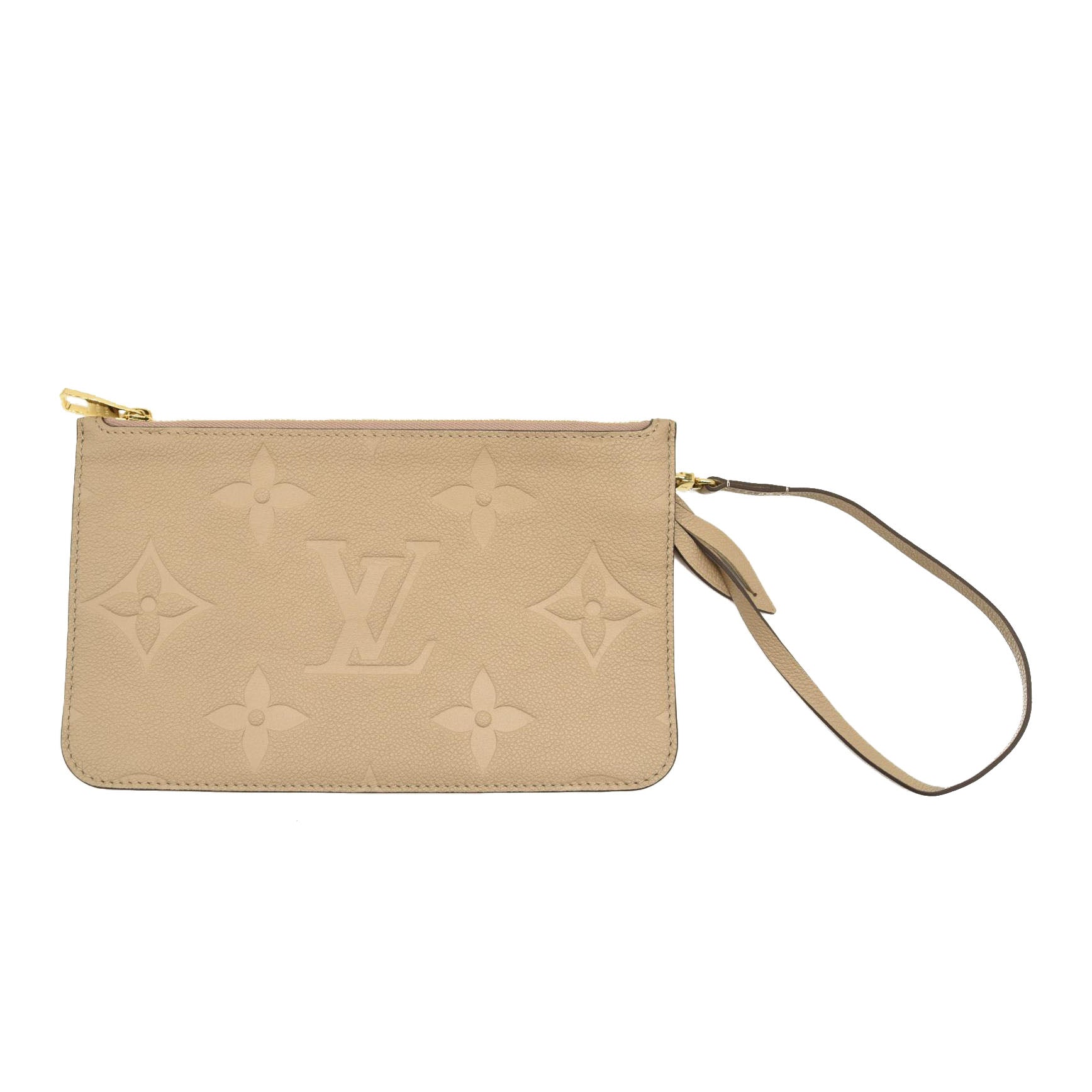 LOUIS VUITTON Empreinte Monogram Giant Neverfull MM Pochette Tourterelle