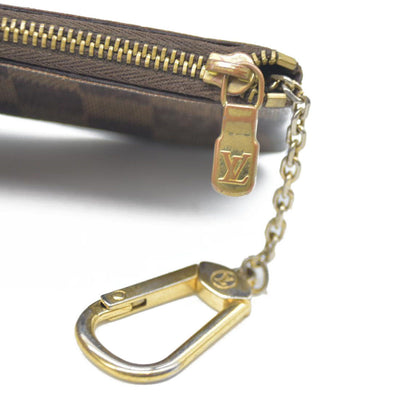 Louis Vuitton Damier Pochette Cles Wallet Coin Purse Brown CA0037
