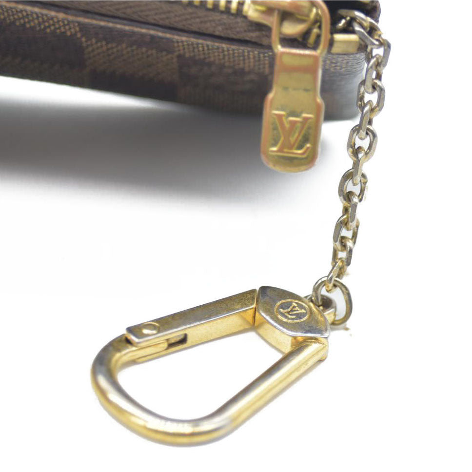 Louis Vuitton Damier Pochette Cles Wallet Coin Purse Brown CA0037