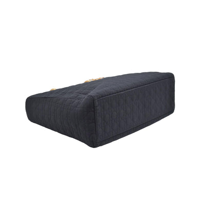 $4900 Christian Dior Nylon Cannage Large Lady Dior Black CONSIGNMENT
