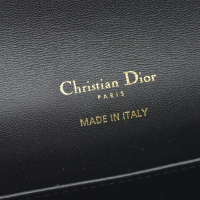 $2500 Christian Dior Lambskin Cannage Lady Dior Chain Wallet Black