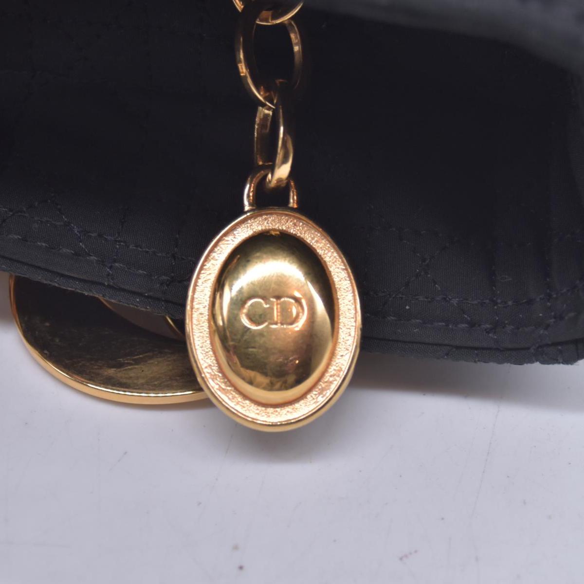 $4900 Christian Dior Nylon Cannage Large Lady Dior Black CONSIGNMENT