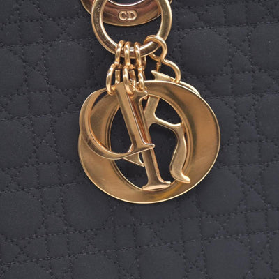 $4900 Christian Dior Nylon Cannage Large Lady Dior Black CONSIGNMENT