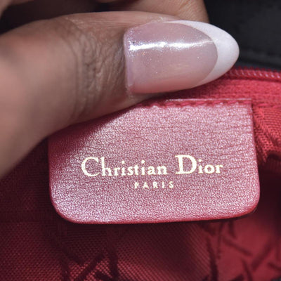 $4900 Christian Dior Nylon Cannage Large Lady Dior Black CONSIGNMENT