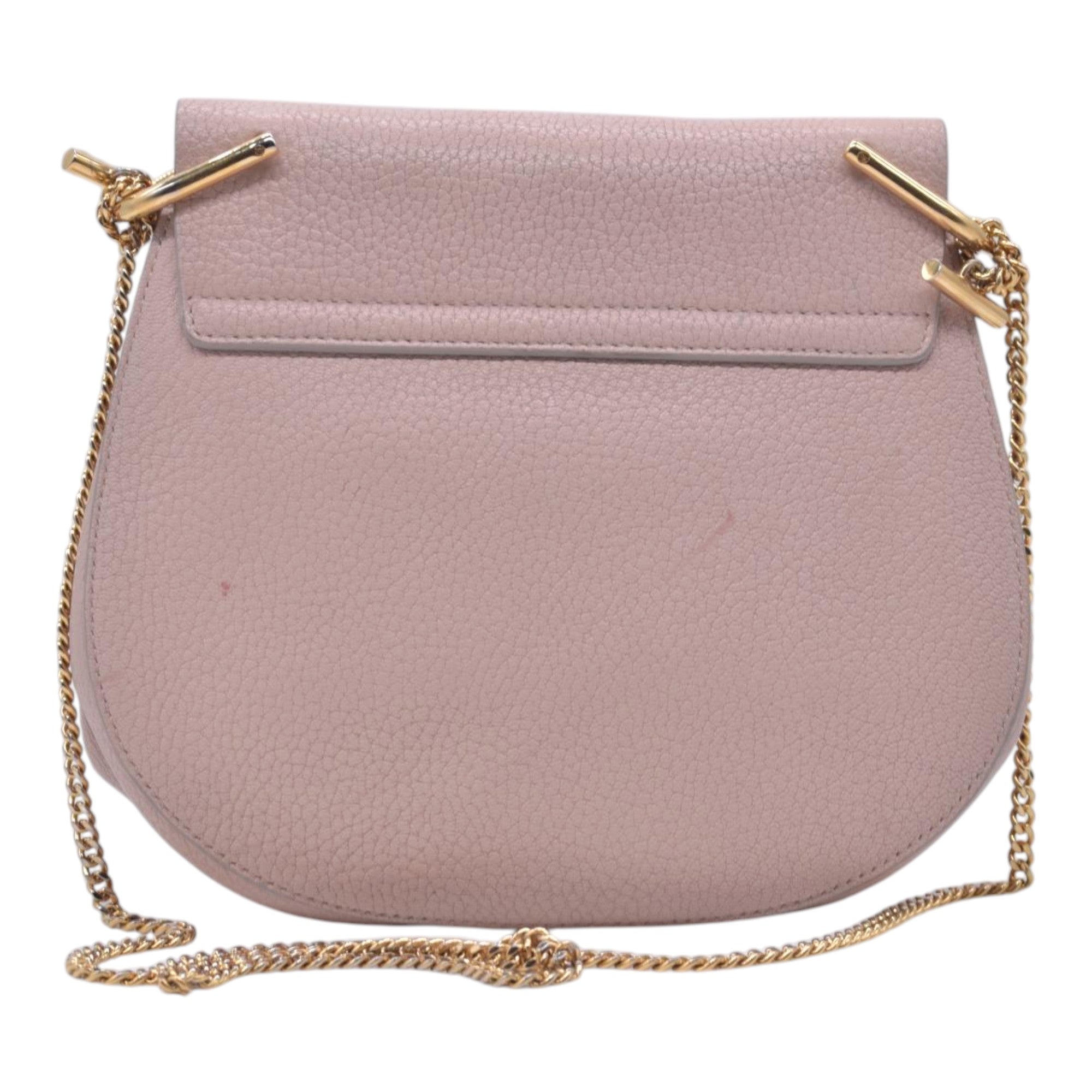 $1850 CHLOÉ Grainy Calfskin Small Drew Crossbody Shoulder Bag Pink CONSIGNMENT 10021507