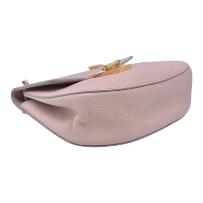 $1850 CHLOÉ Grainy Calfskin Small Drew Crossbody Shoulder Bag Pink CONSIGNMENT 10021507
