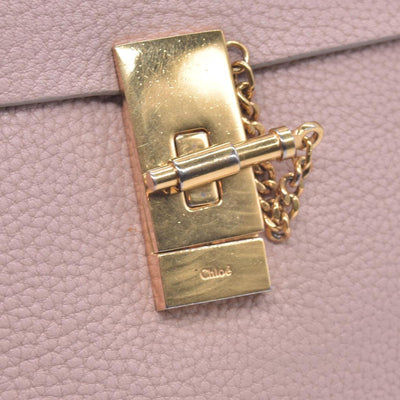 $1850 CHLOÉ Grainy Calfskin Small Drew Crossbody Shoulder Bag Pink CONSIGNMENT 10021507