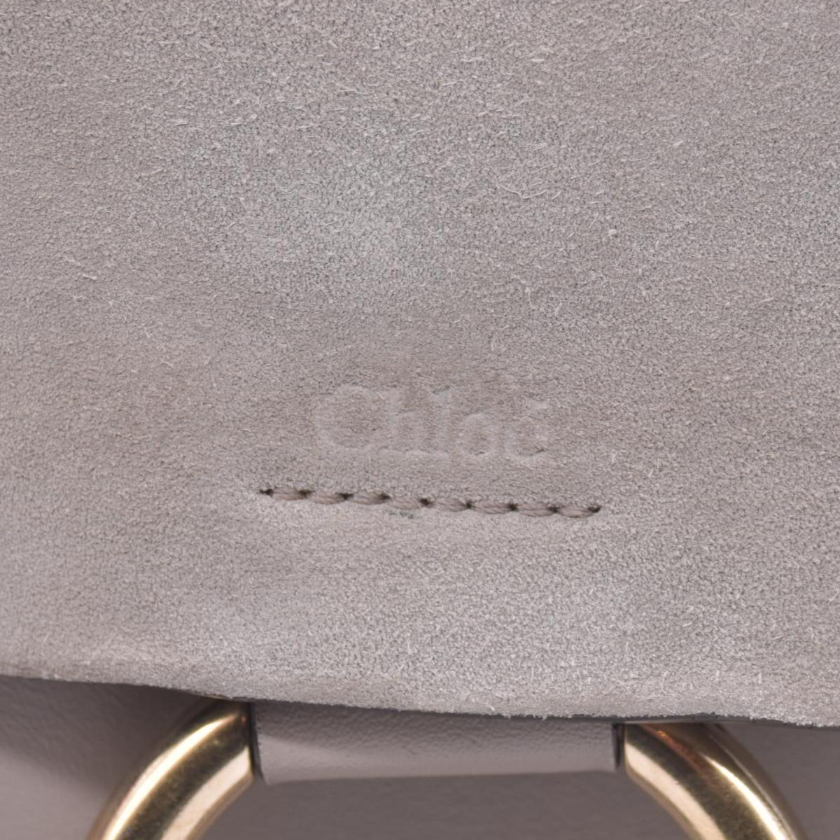 $1950CHLOE Faye Medium Suede Leather Shoulder Bag Taupe CONSIGNMENT 10021511