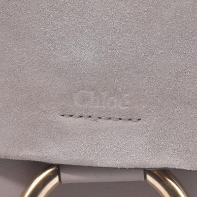 $1950CHLOE Faye Medium Suede Leather Shoulder Bag Taupe CONSIGNMENT 10021511