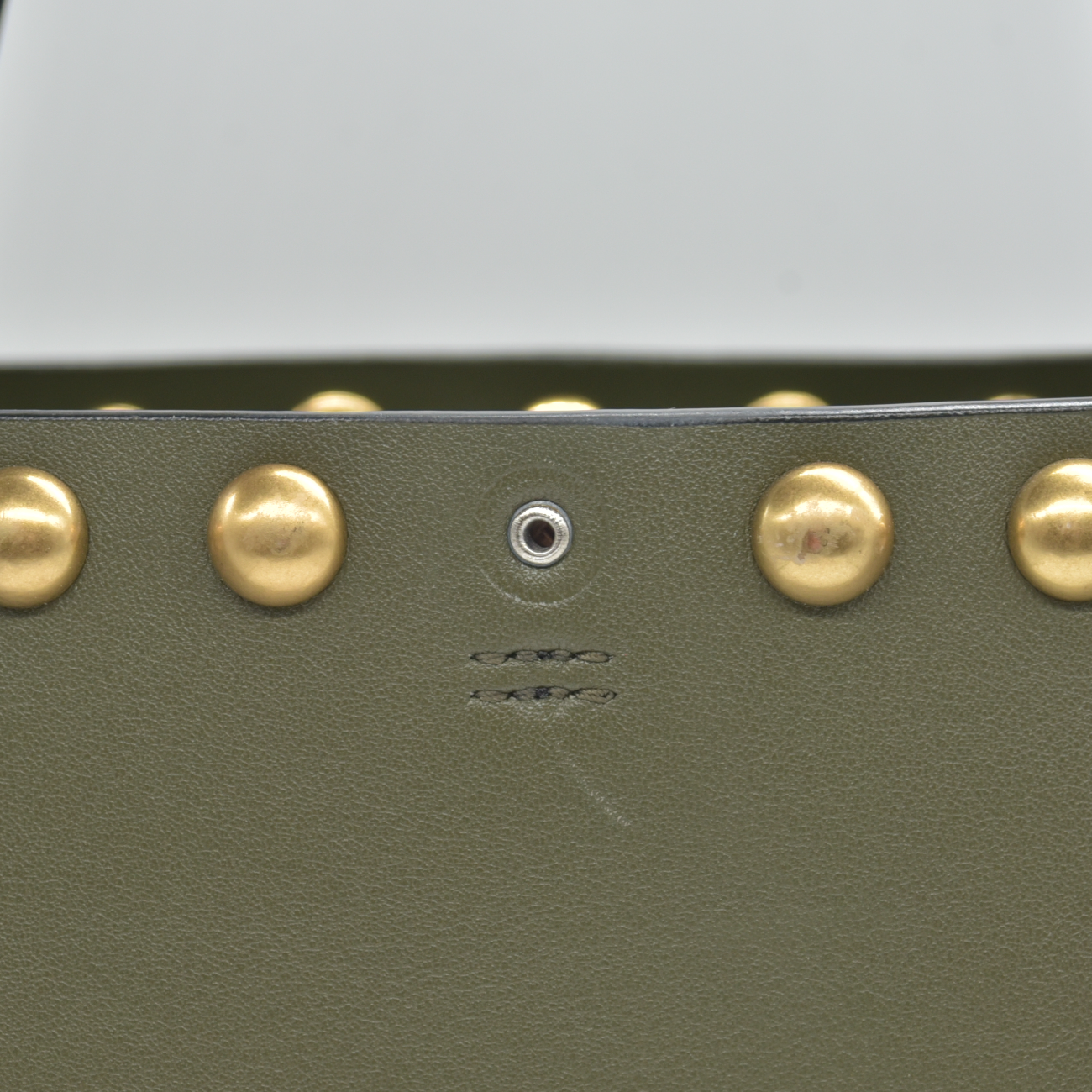$448 Tory Burch T Studded Tote Olive Green