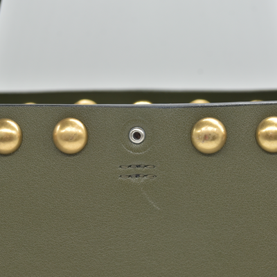$448 Tory Burch T Studded Tote Olive Green