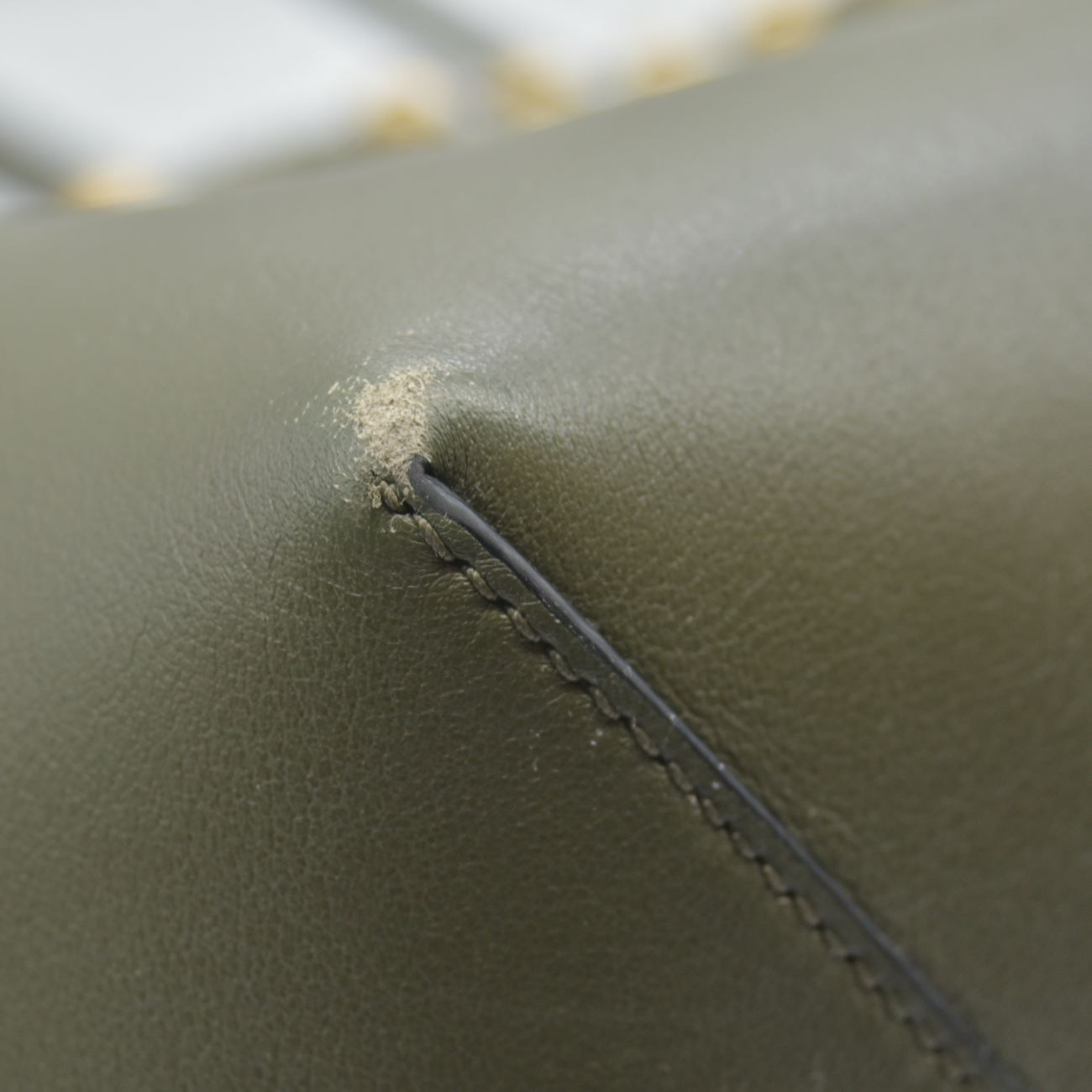 $448 Tory Burch T Studded Tote Olive Green