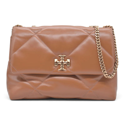 $528 TORY BURCH Fleming Soft Convertible Puffed Quilted Shoulder Bag Cognac Brown CONSIGNMENT 10021508