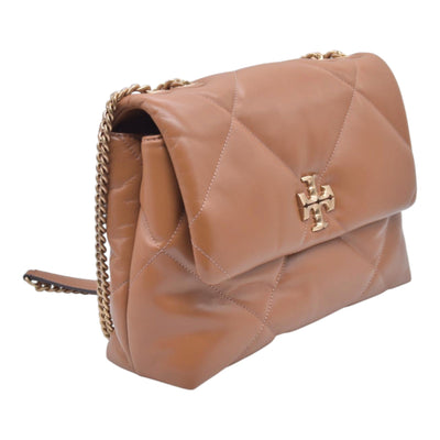 $528 TORY BURCH Fleming Soft Convertible Puffed Quilted Shoulder Bag Cognac Brown CONSIGNMENT 10021508