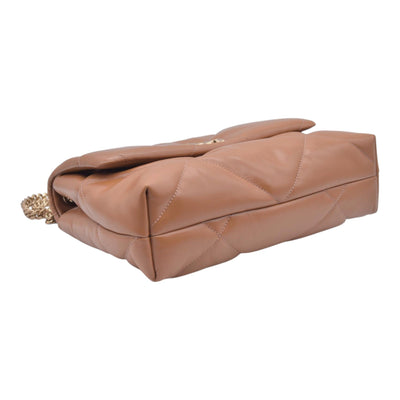 $528 TORY BURCH Fleming Soft Convertible Puffed Quilted Shoulder Bag Cognac Brown CONSIGNMENT 10021508